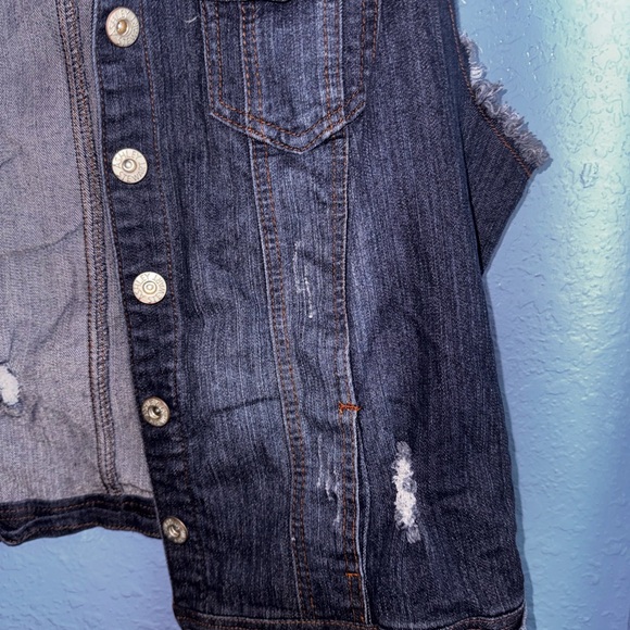 Ashley Stewart Blue Denim Vest - Picture 2 of 7